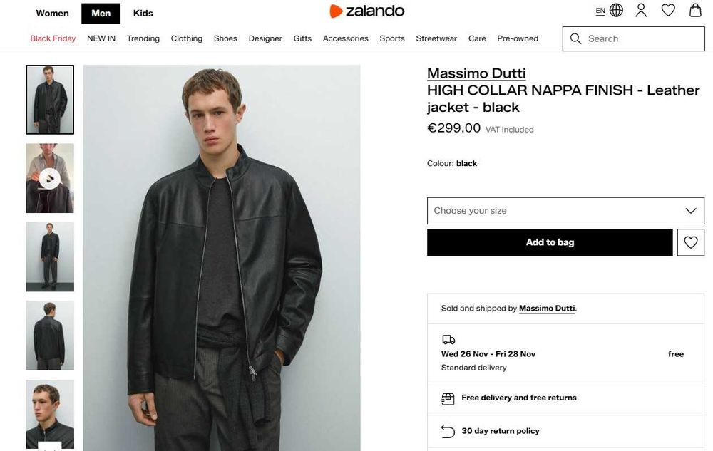 Jacheta slim body S M Massimo Dutti NOUA din piele naturala moale maro