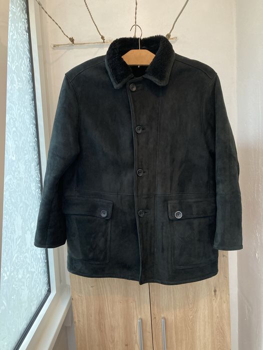 Cojoc gros barbati, XXL, negru, blanita de oaie