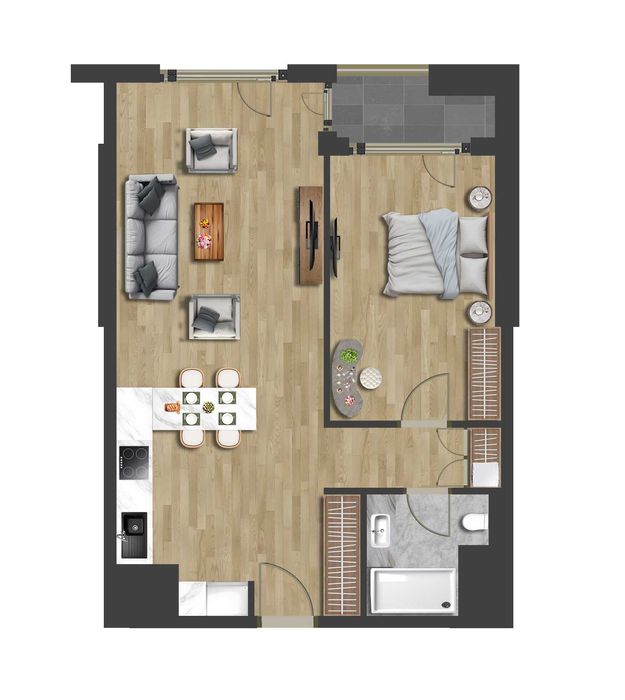 Tashwell 2-комнатная 52,10м2 ул. Шота Руставели