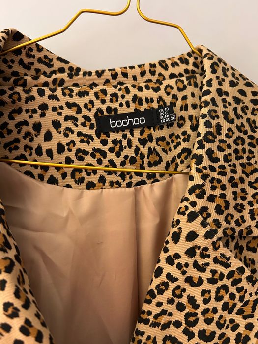 Leopard long trench woman