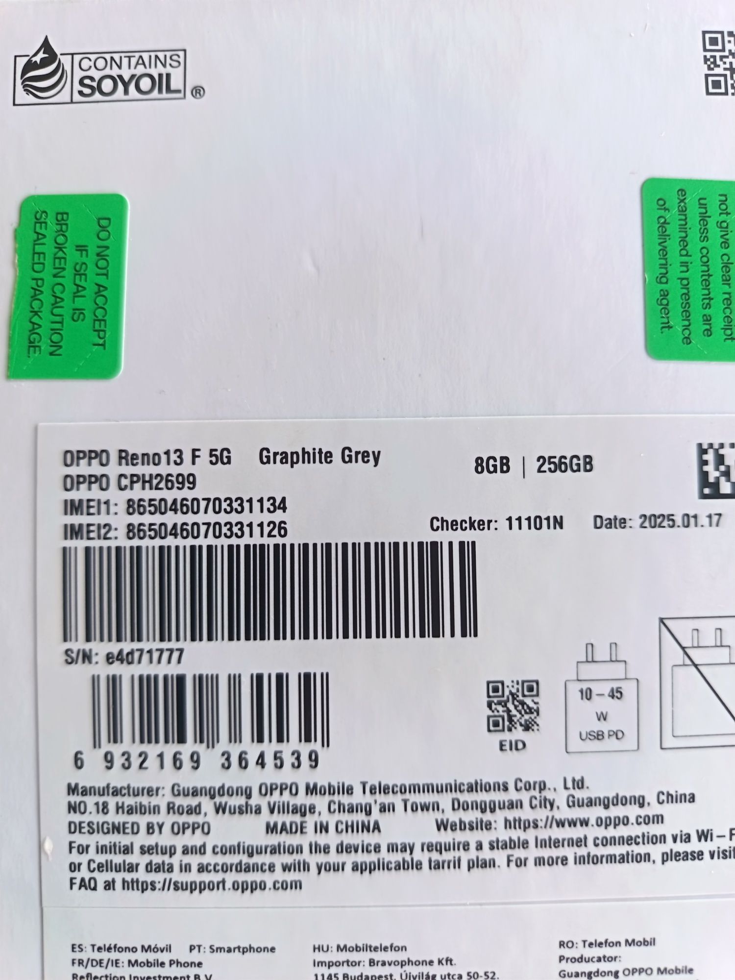 Oppo reno 13 F 256 GB