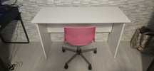 Vand birou alb + scaun roz Ikea
