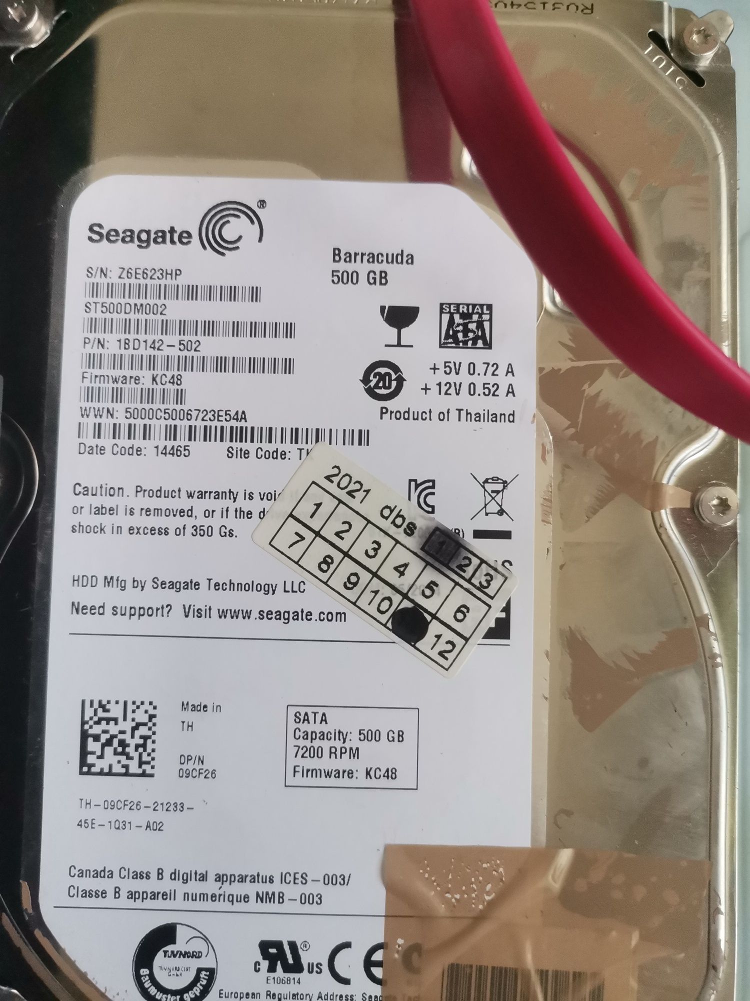 HDD Seagate 500 GB.