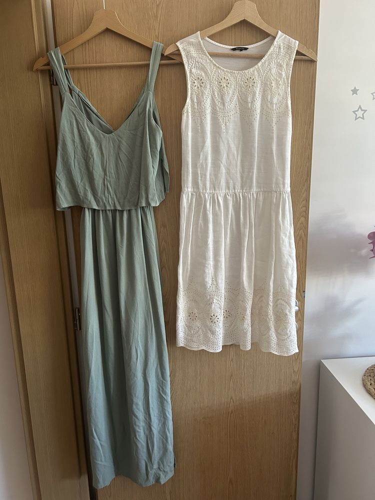 Ленена рокля Massimo Dutti и Zara - S, XS размер