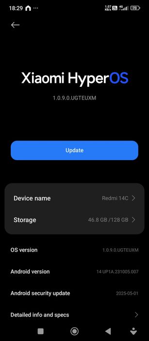 REDMI 14C, 6/128 Gbyte, IMPECABIL, full box, aproape nou.