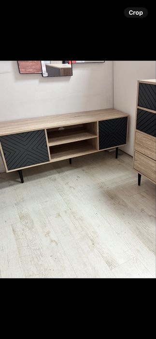 Тв шкаф черно с кафяво