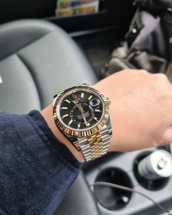 ceas barbat rolex sky-dweller black dial