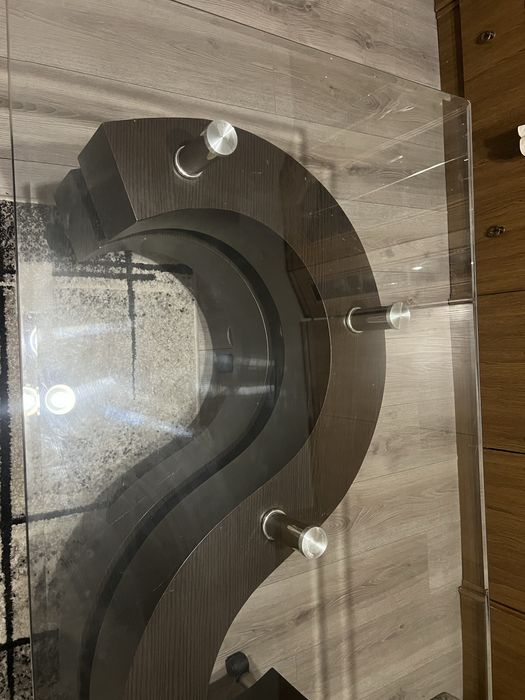 Masuta cafea cu sticla culoare wenge