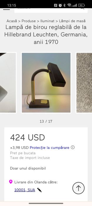 Lampa Vintage Birou 1970 Hillebrand Germania