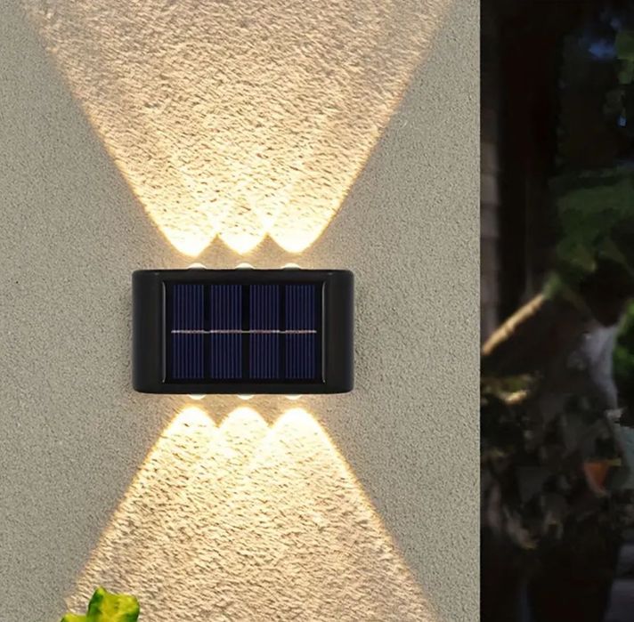 Комплект от 4 LED стенни лампи със соларно захранване.