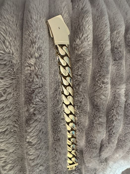 Lant si bratara barbateasca placate cu aur de 14k . 1 la 1 cu original