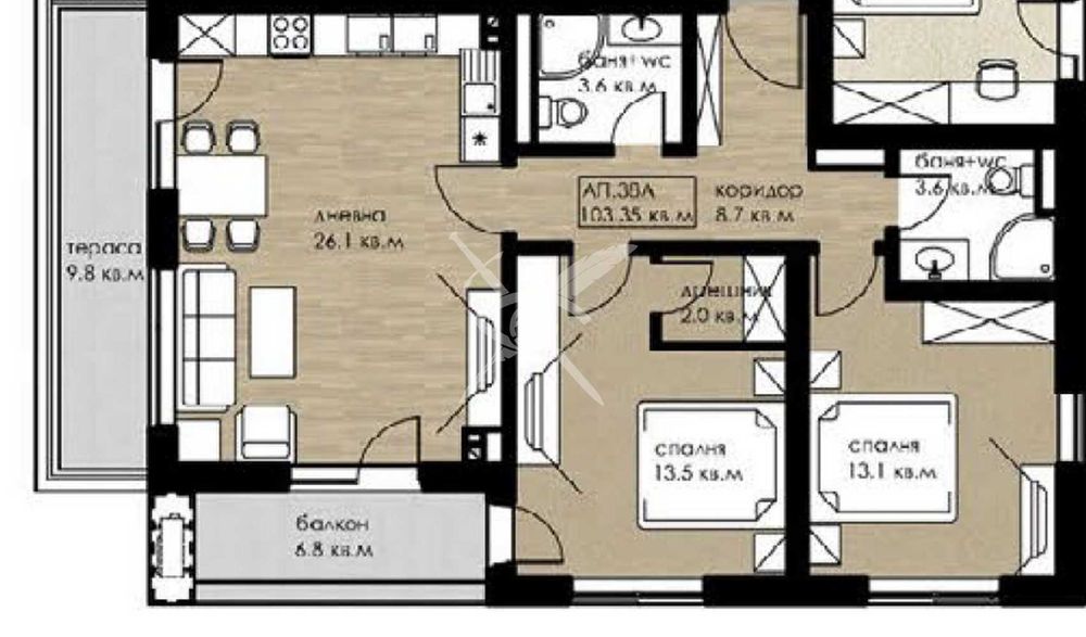 Продава се Тристаен апартамент в София, Дружба 1 - 122 кв.м за 1410 €/кв.м - Снимка #2