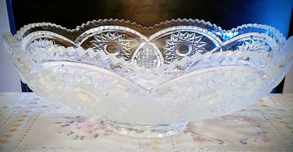 Хрустальная ваза для фруктов диаметр 27 см в отличном состоянии