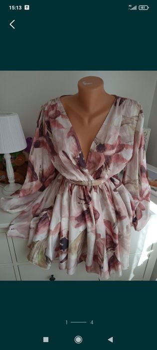 Rochie vaporoasa, cu imprimeu multicolor