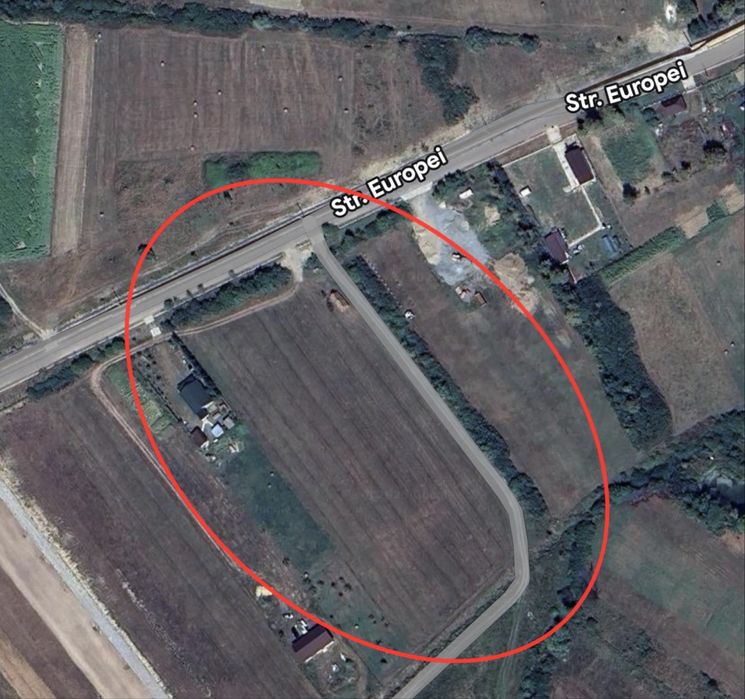 Teren intravilan 7.631 mp  Săcălășeni, str. Europa, utilități la drum