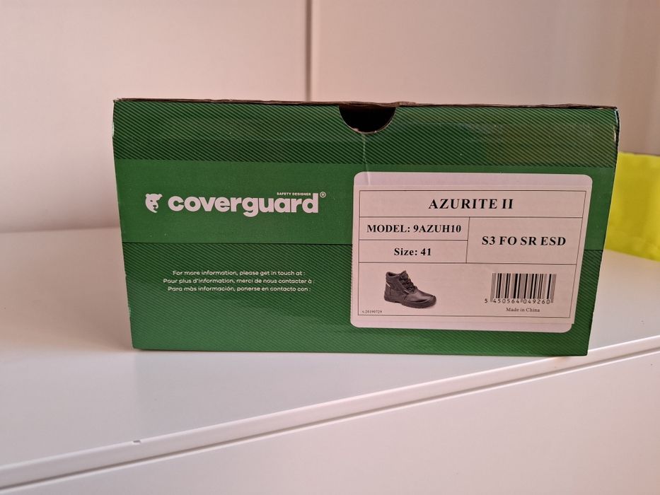 Bocanci de protecție,noi, piele bovină, cu bombeu metalic, marine 41