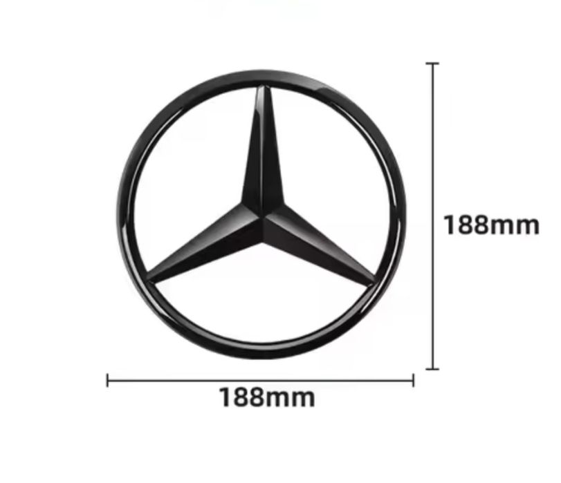 Carcasa Emblema Grila Mercedes Benz 18.8 cm Negru Lucios