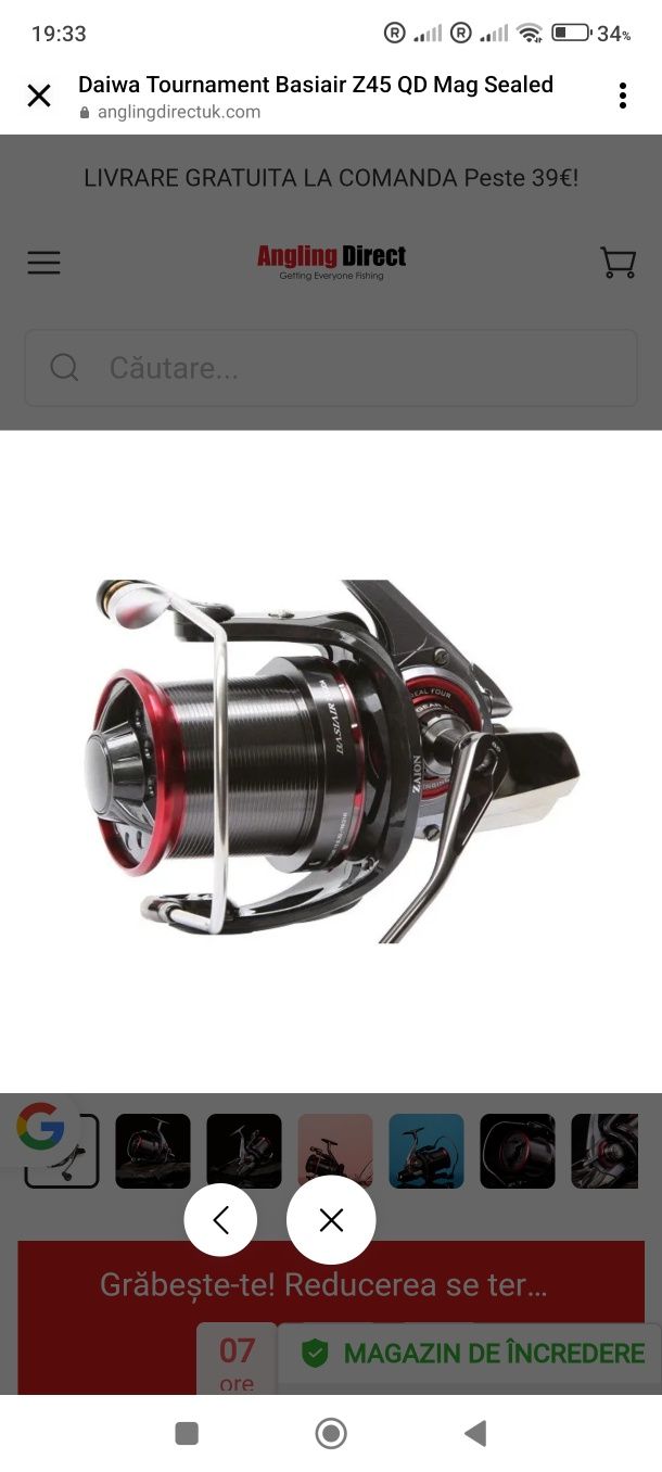 Mulinete Daiwa basiair tournament Z45