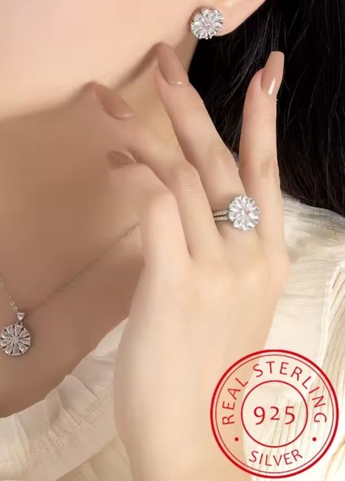 Set de bijuterii din cristale turcoaz din argint S 925