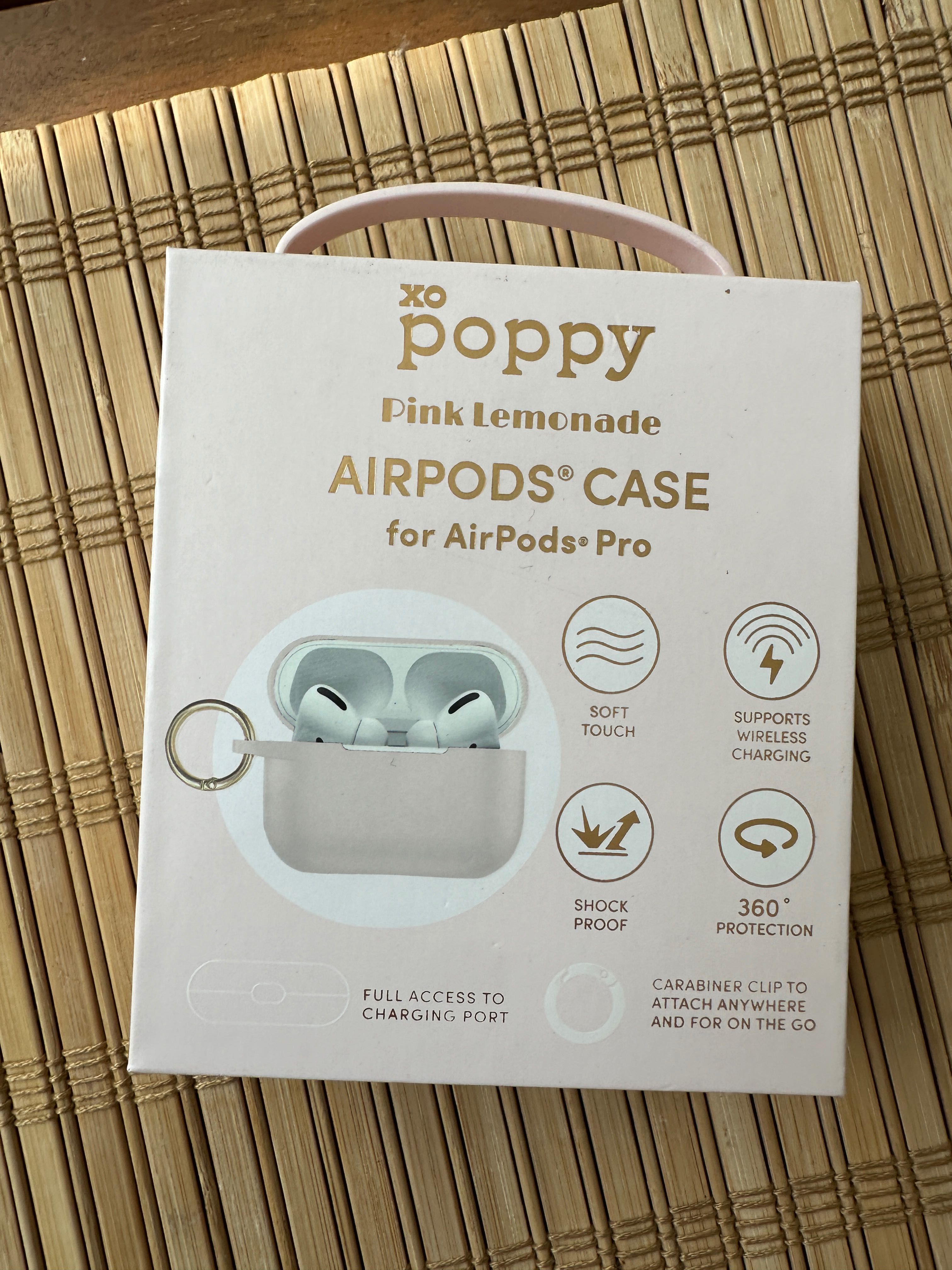 Кейс за Air Pods Pro (розов) с карабинер