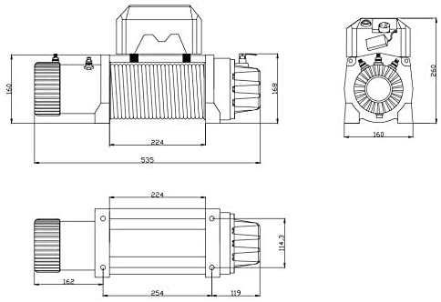 Troliu auto Visoli 13000lbs/5909kg cu sufa sintetica raport 150:1