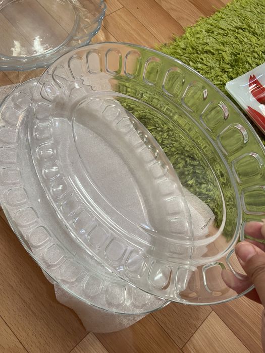 Овальные тарелки большие стеклянные