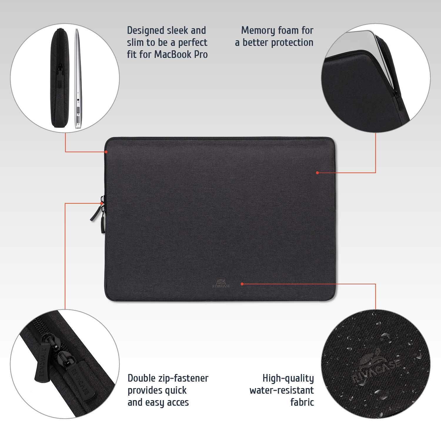 Чехол для ноутбука 13,3"-14" Rivacase 7703 Suzuka (BLACK)