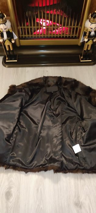 Blăniță naturala maro ciocolatiu, de nurca, pe talie