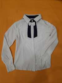 Белая блузка на 1-2 класс, возраст 6-9 лет