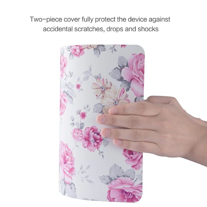 Geanta Macbook Air 13'' A1466 A1369 roz flori trandafiri alb