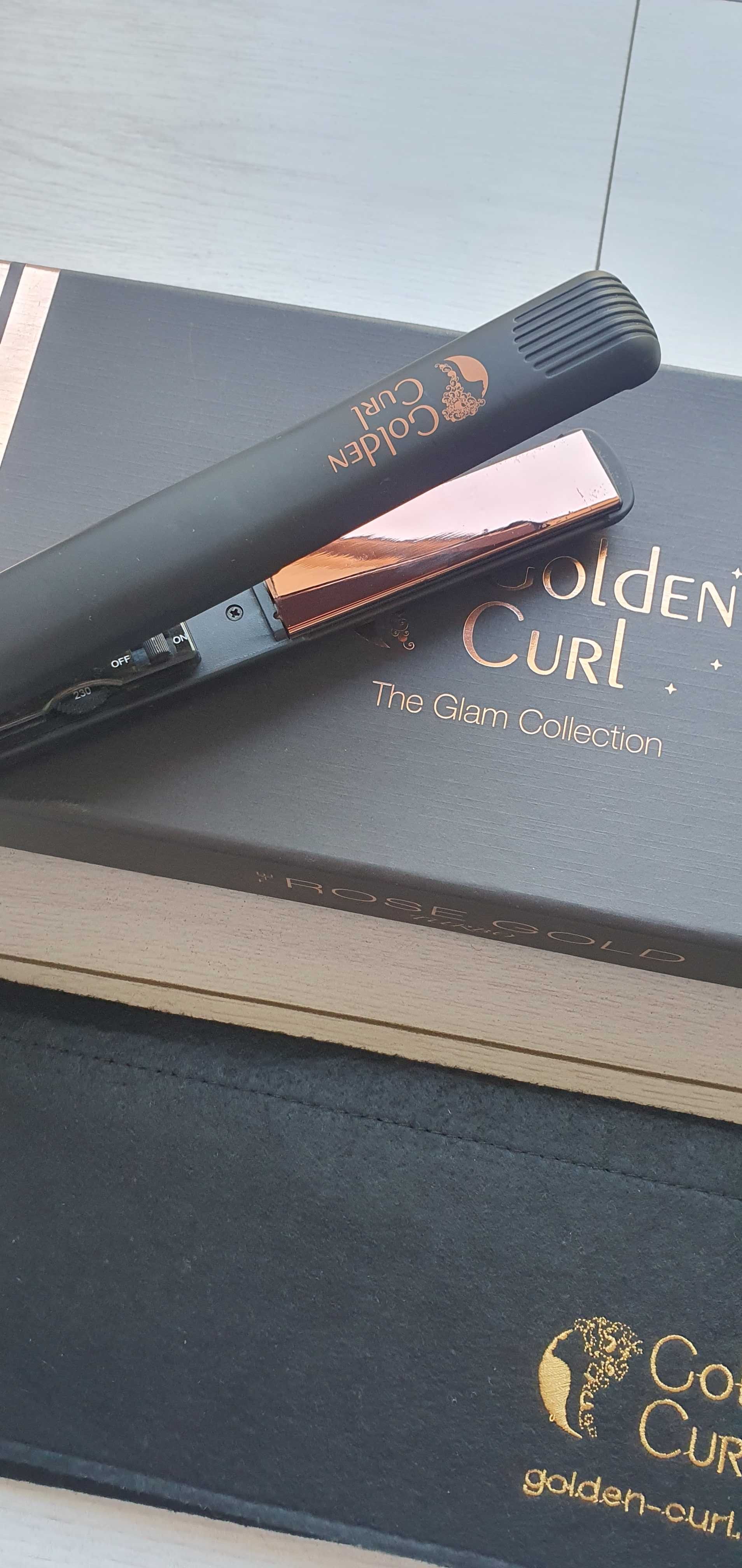 Преса за коса Golden Curl, розово злато, 230 градуса, LED индикация