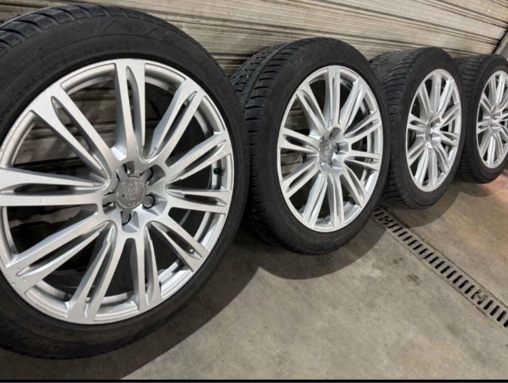 4бр оригинални 20 ки Ауди Audi А8 5х112 ет37 9ж  с зимни гуми 255/45