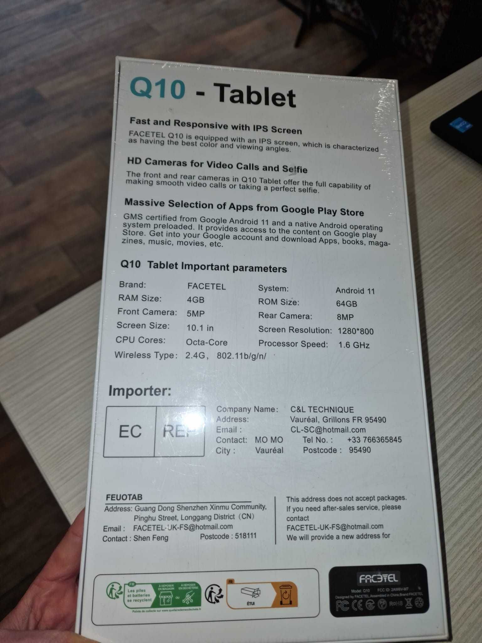 Tabletă Facetel Q10, 64GB/4GB RAM,  NOUĂ/Sigilată!
