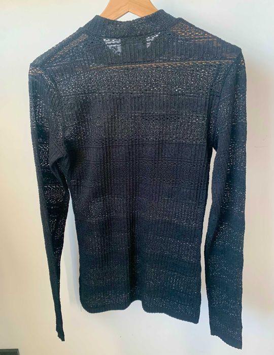 Черна дантелена блуза NIKOLE COLLECTION