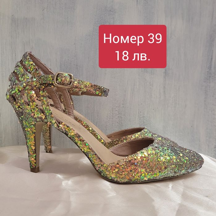 Празнични дамски обувки на ток номер 39