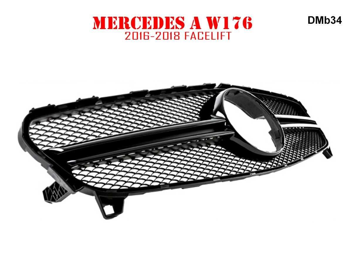 Grilă frontală neagră AMG pentru Mercedes A W176