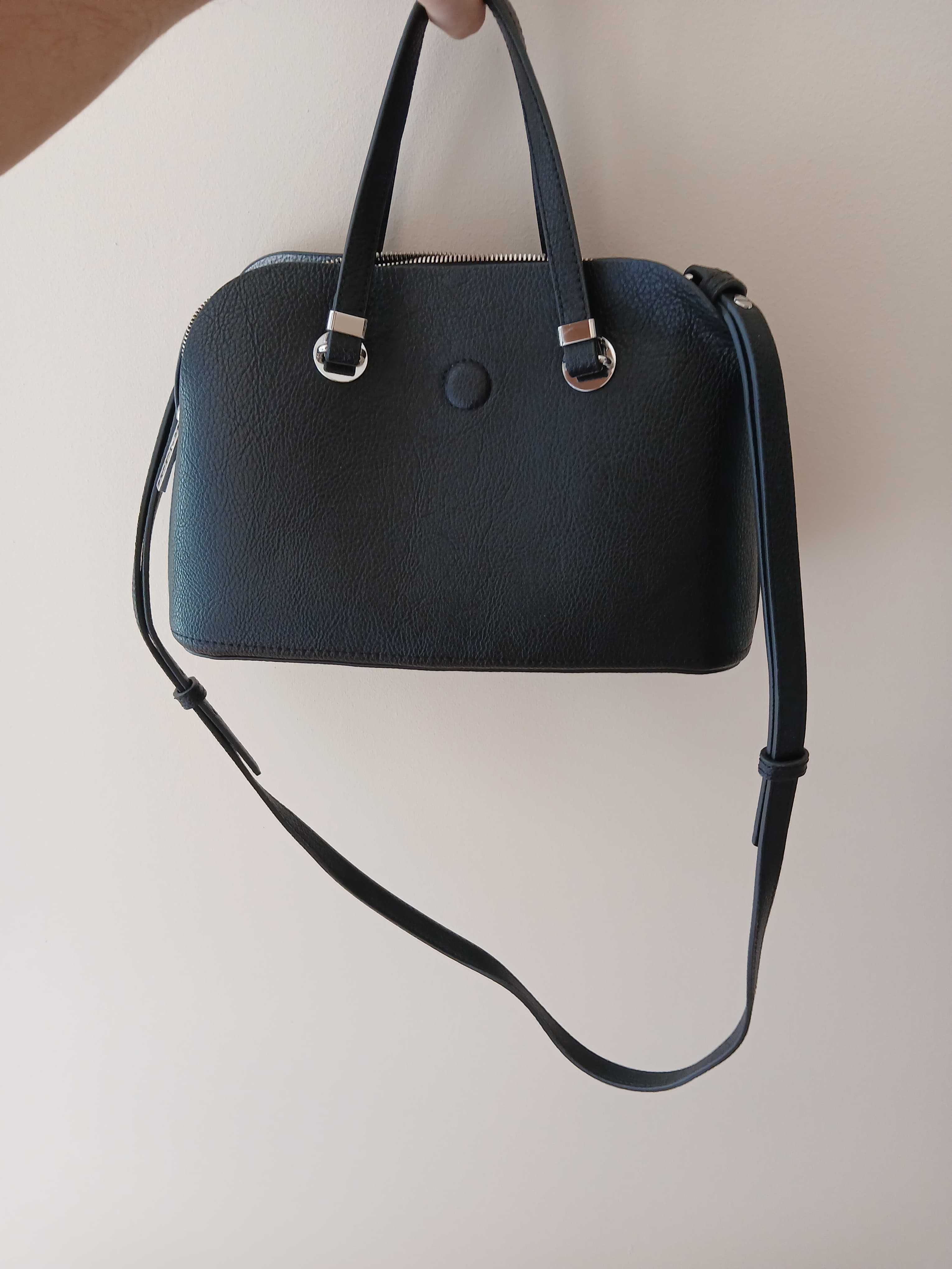 Geanta neagra din piele Tommy Hilfiger