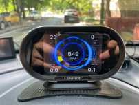 автосканер + бортовой компьютер OBD2 с датчиком температуры KW206
