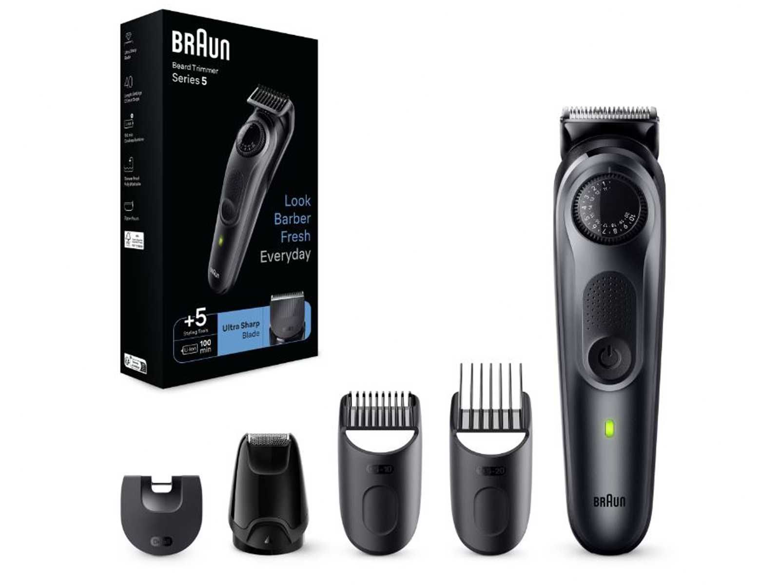 Тример за брада Braun BT5420, Мокро и сухо, 40 настройки за дължина