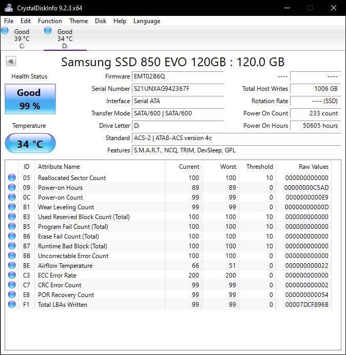 Set RAID1 : 2 x 120GB SSD Samsung 850 EVO pt Server/PC