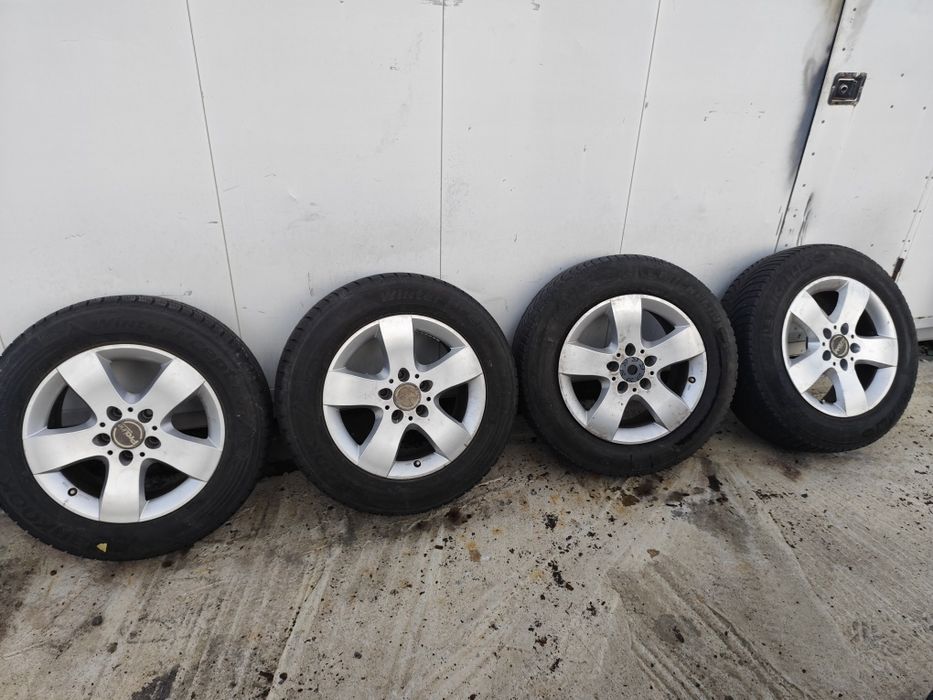 Set  4 Jante  5×112 cu anvelope  iarnă 225 /60R16.