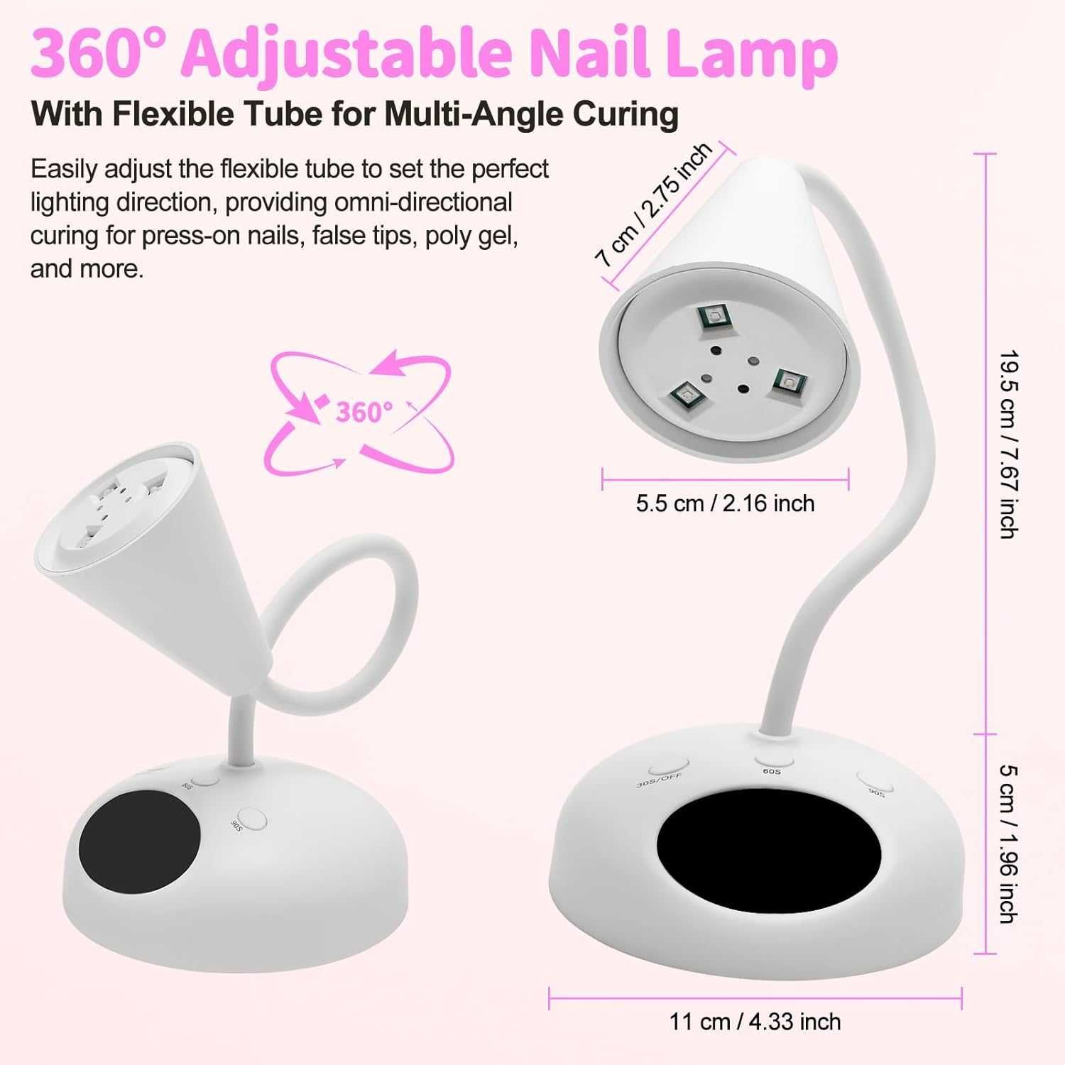 CGBE Mini UV Nail Lamp сензорна и LCD лампа за гел лак – нова
