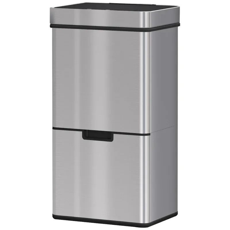 HOMCOM 47L Сензорен кош за боклук + 2 x 12.5L