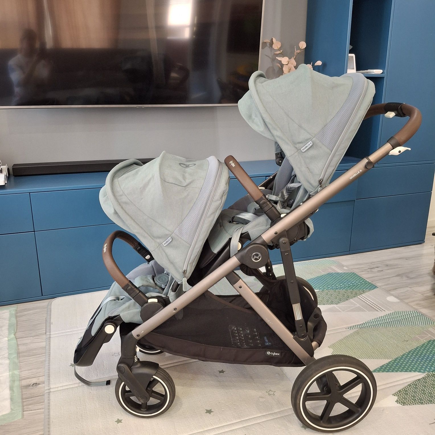 Бебешка количка за близнаци Cybex Gazelle S, шаси Taupe