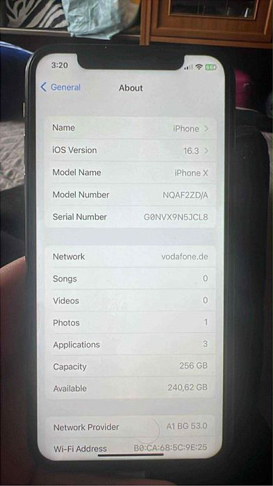 iphone X 256 GB 100 процента Батерия