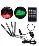 Интериорно Осветление RGB 12 LED с Дистанционно за Автомобил А3716