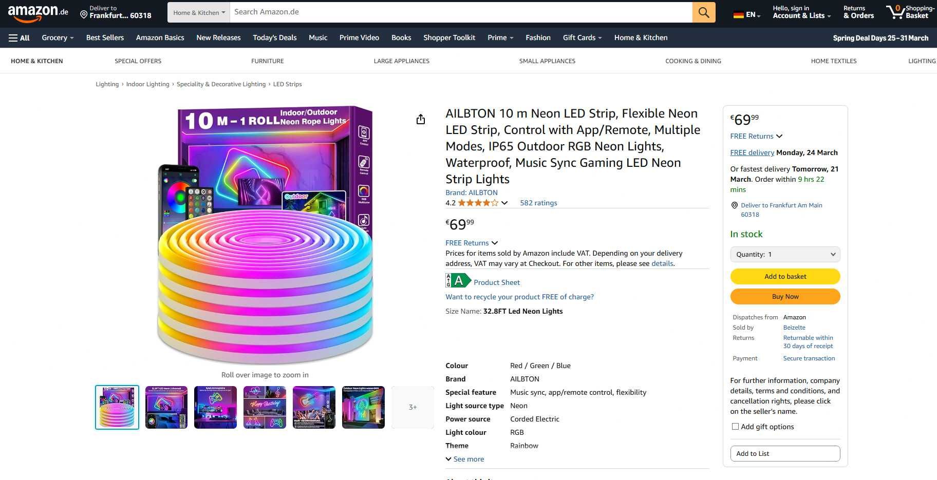 Banda Smart Neon LED RGB 6/10m, Music Sync + APP, REDUS de la 350RON
