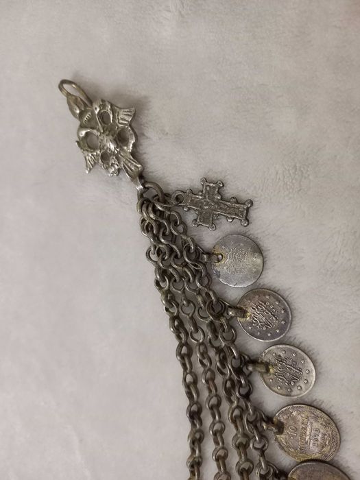 УНИКАЛЕН Възрожденски Македонски Сребърен Кюстек 19Век пафти носия