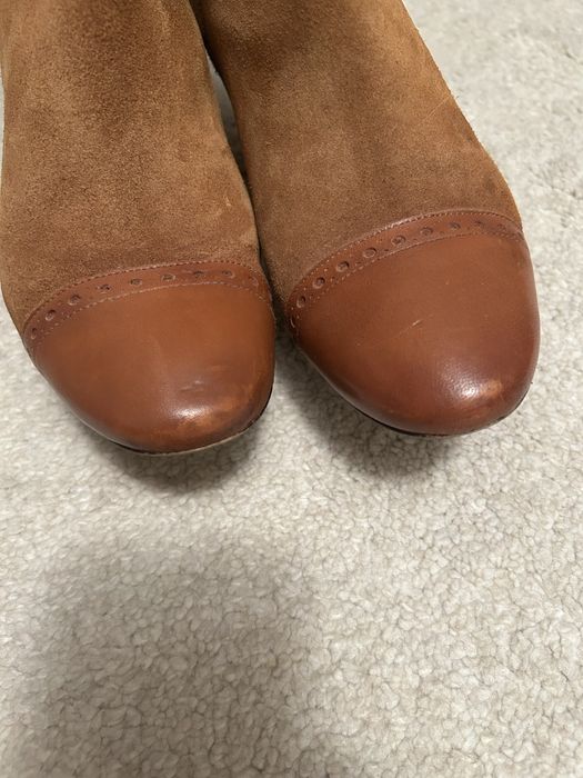 Cizme piele naturala si intoarsa suede Massimo Dutti