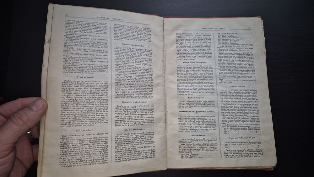 Calendarul Minerva anul 1900 vechi romanesc